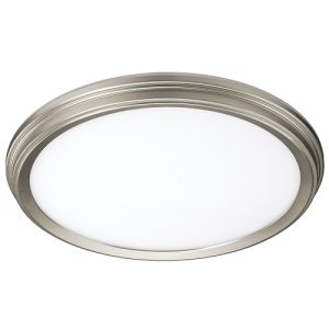 ETI 56572114 11" Snap-Fit LowPro Brushed Nickel Deco LED Flushmount 14W CCT Select w/ Nightlight