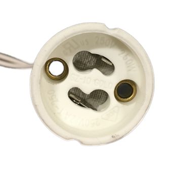 H&M LH0582 GU10 Halogen Ceramic Socket w/ 6" Leads Twist and Lock
