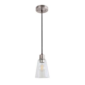 ASL Lighting RFCGSTC Clear Triangle Satin Nickel LED Pendant Fixture (Lamp Not Included)