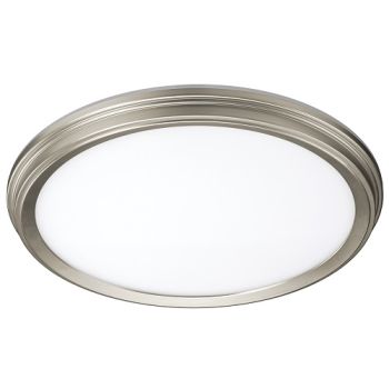 ETI 56572114 11" Snap-Fit LowPro Brushed Nickel Deco LED Flushmount 14W CCT Select w/ Nightlight