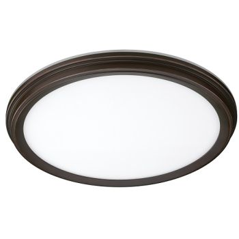 ETI 56572115 11" Snap-Fit LowPro Oil Rubbed Bronze Deco LED Flushmount 14W CCT Select w/ Nightlight