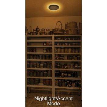 ETI 56568115 7.5" Twist-Fit Ceiling Light Integrated Nightlight 12W Black Finish