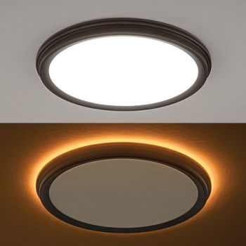 ETI 56572113 11" Snap-Fit LowPro White Deco LED Flushmount 14W CCT Select w/ Nightlight