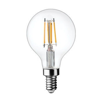 TCP FG16D4027ECCQ Dimmable 4.5W LED G16 Clear Globe E12 2700K 40W Equiv California Quality
