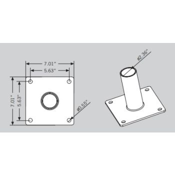 Keystone KT-WMT-S Wall Mount Tenon Single 2-3/8" Bronze