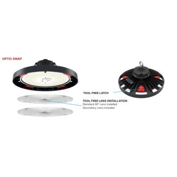 Keystone KT-RHLED100PS-12CD-OSD-8CSB-VDIM-P 100W/70W/50W 12" Round LED Highbay Optic Swap