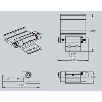 Keystone KT-WWLED-LA-HB-KIT Hinged Bracket Kit for Series A Mistik Wall Washers
