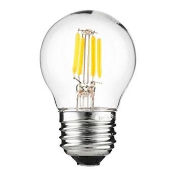 TCP FG16D4050EC Dimmable LED G16 4W Clear Filament E26 Bulb 5000K