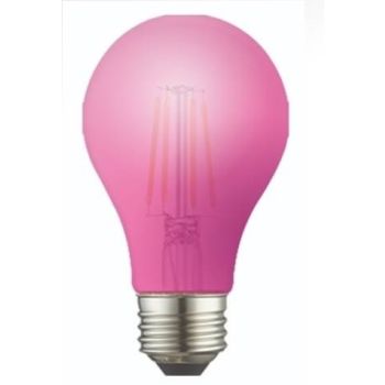 TCP RFLA19P Pink LED Colored A19 Filament Lamp 8W Dim