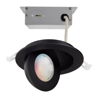 Satco S11294 4" Starfish RGBW Smart Gimbaled Black LED Downlight 120-277V