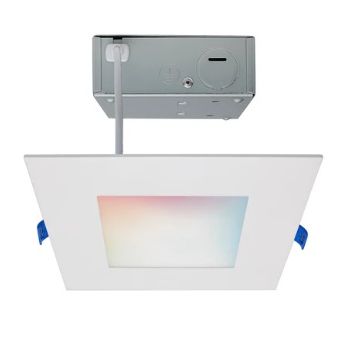 Satco S11563 6" Starfish RGBW Smart Slimfit Square LED Downlight Flat Lens 120V