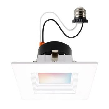 Satco S11569 4" Square Starfish RGBW Smart LED Retrofit Downlight Stepped Baffle