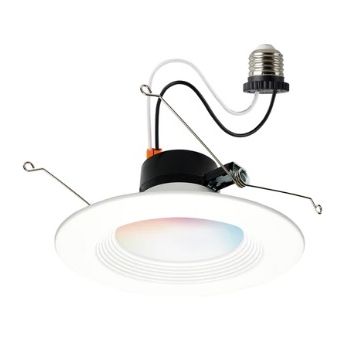 Satco S11570 5/6" Round Starfish RGBW Smart LED Retrofit Downlight Stepped Baffle