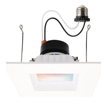 Satco S11571 5/6" Square Starfish RGBW Smart LED Retrofit Downlight Stepped Baffle