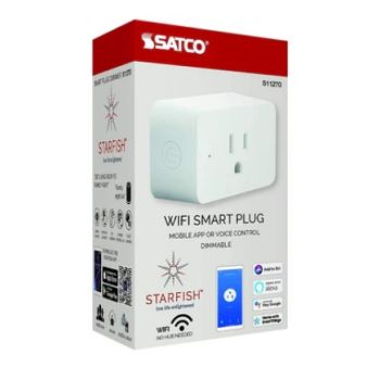 Satco Nuvo S11270 Starfish 15A 3-Inch Wi-Fi On/Off & Dimmer Smart Plug Outlet