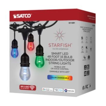 Satco S11291 48FT/LED/SL/S14/SF/RGBW/12 48' 12-Bulb RGBW LED Indoor/Outdoor String Lights