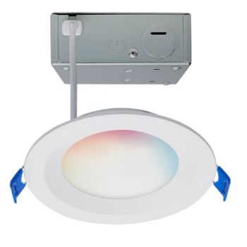 Satco S11564 9WLED/DW/4/RGBTW/RND/RD/WH 4" Starfish RGBW Smart Slimfit Round Downlight Smooth Baffle