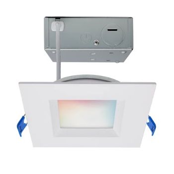 Satco S11565 4" Starfish RGBW Smart Slimfit Square LED Downlight Smooth Baffle 120V