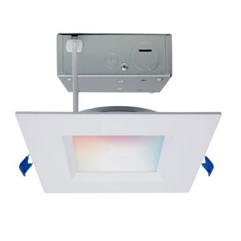 Satco S11567 6" Starfish RGBW Smart Slimfit Square LED Downlight Smooth Baffle 120V