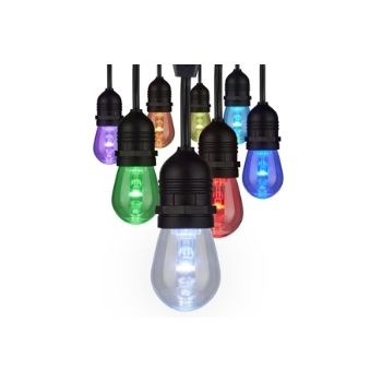 Satco S11290 24FT/LED/SL/S14/SF/RGBW/12 24' 12-Bulb RGBW LED Indoor/Outdoor String Lights