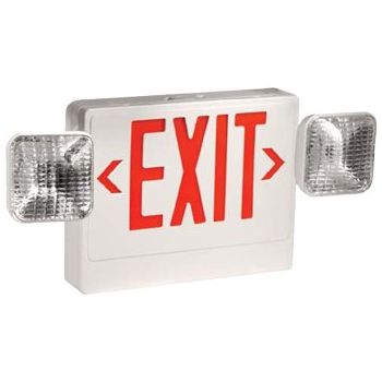 TCP 20784 LED Emergency Exit Combo Unit Red Letters White Housing