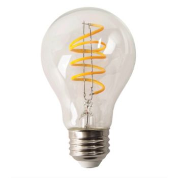 TCP FA19D2518VC Dimmable Spiral Filament LED A19 5W Clear Antique E26 1800K