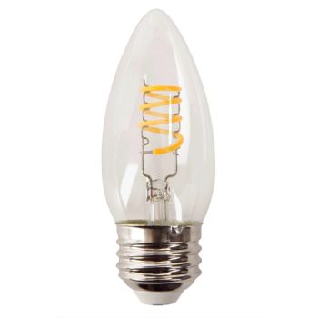 TCP FB10D2518VC Dimmable LED B10 3W Clear Antique Spiral Filament E26 Bulb 1800K