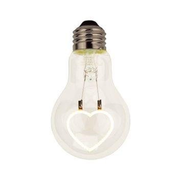 TCP FSA19HEARTBU LED A19 Filament Heart Shape Base-Up 2700K E26 120V