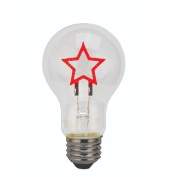 TCP FSA19STARRBD LED A19 Filament Red Star Shape Base-Down 120V
