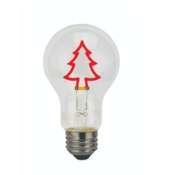 TCP FSA19XMTREERBD LED A19 Filament Red Xmas Tree Shape Base-Down 120V