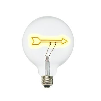 TCP FSG40ARROWBD LED G40 Globe Arrow Shape Base-Down Yellow 1W 120V