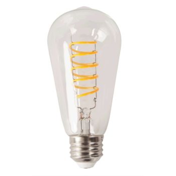 TCP FST19D2518VC Dimmable LED ST19 5W Clear Antique Spiral Filament E26 1800K