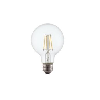 TCP FG25D6027EC Dimmable LED G25 5W Clear Filament E26 Bulb 2700K