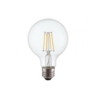 TCP FG25D4027CCQ Dimmable 4.5W LED G25 Clear Filament E26 2700K 40W Equiv California Quality