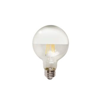 TCP FG25D4027SB Dimmable LED G25 4W Silver Bowl Filament E26 Bulb 2700K