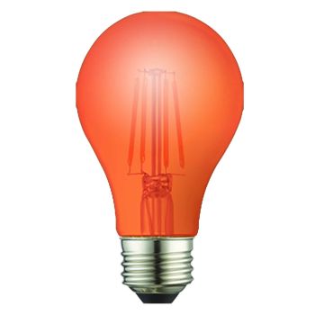 TCP RFLA19OR Orange LED Colored A19 Filament Lamp 8W Dim