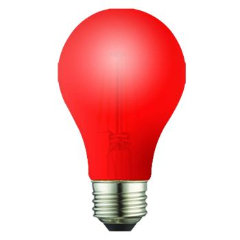 TCP RFLA19RD Red LED Colored A19 Filament Lamp 8W Dim