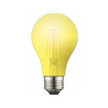 TCP RFLA19Y Yellow LED Colored A19 Filament Lamp 8W Dim
